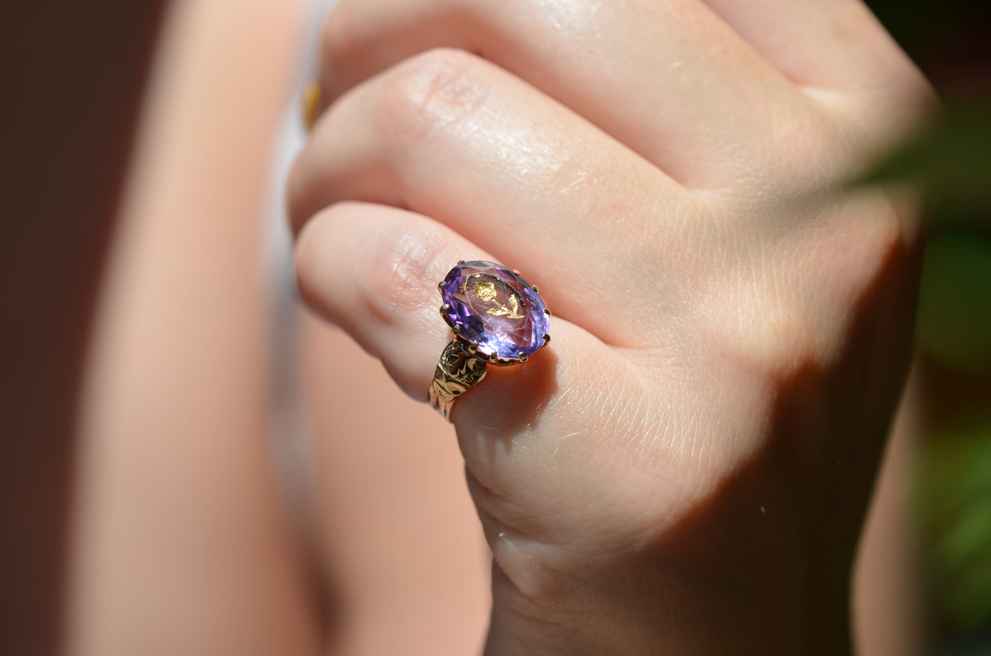 Darling Antique Rose Of Sharon Ring