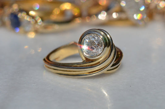 One of a Kind Swirling Diamond Ring