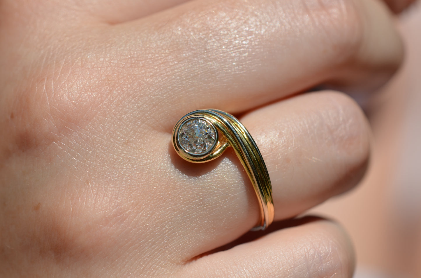 One of a Kind Swirling Diamond Ring