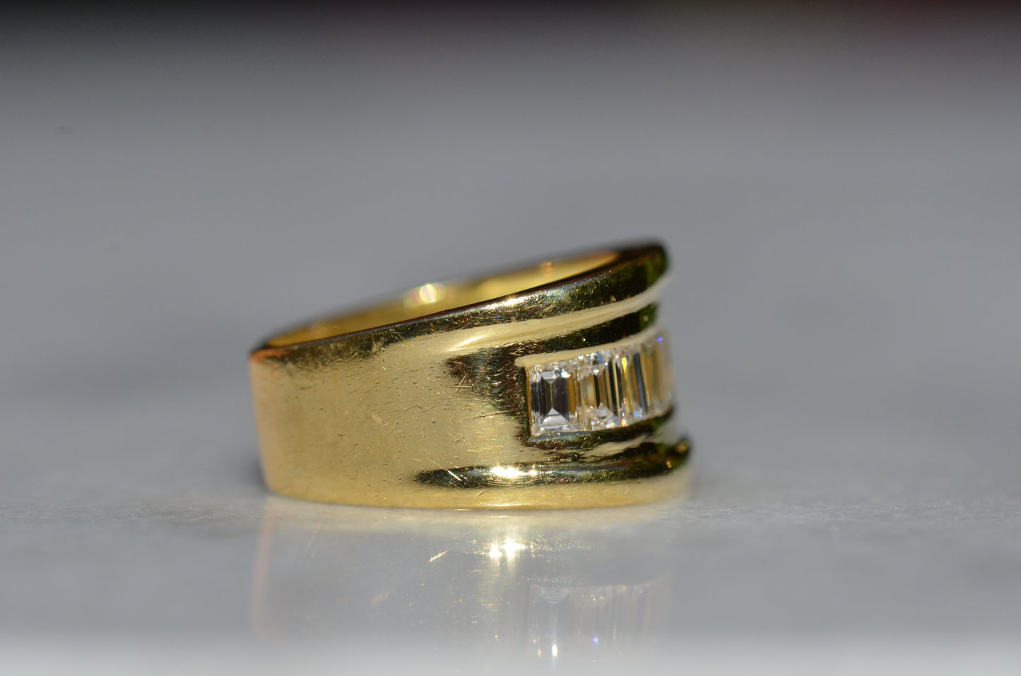 Bold Channel Baguette Ring