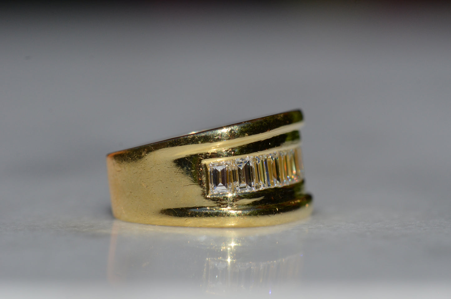 Bold Channel Baguette Ring