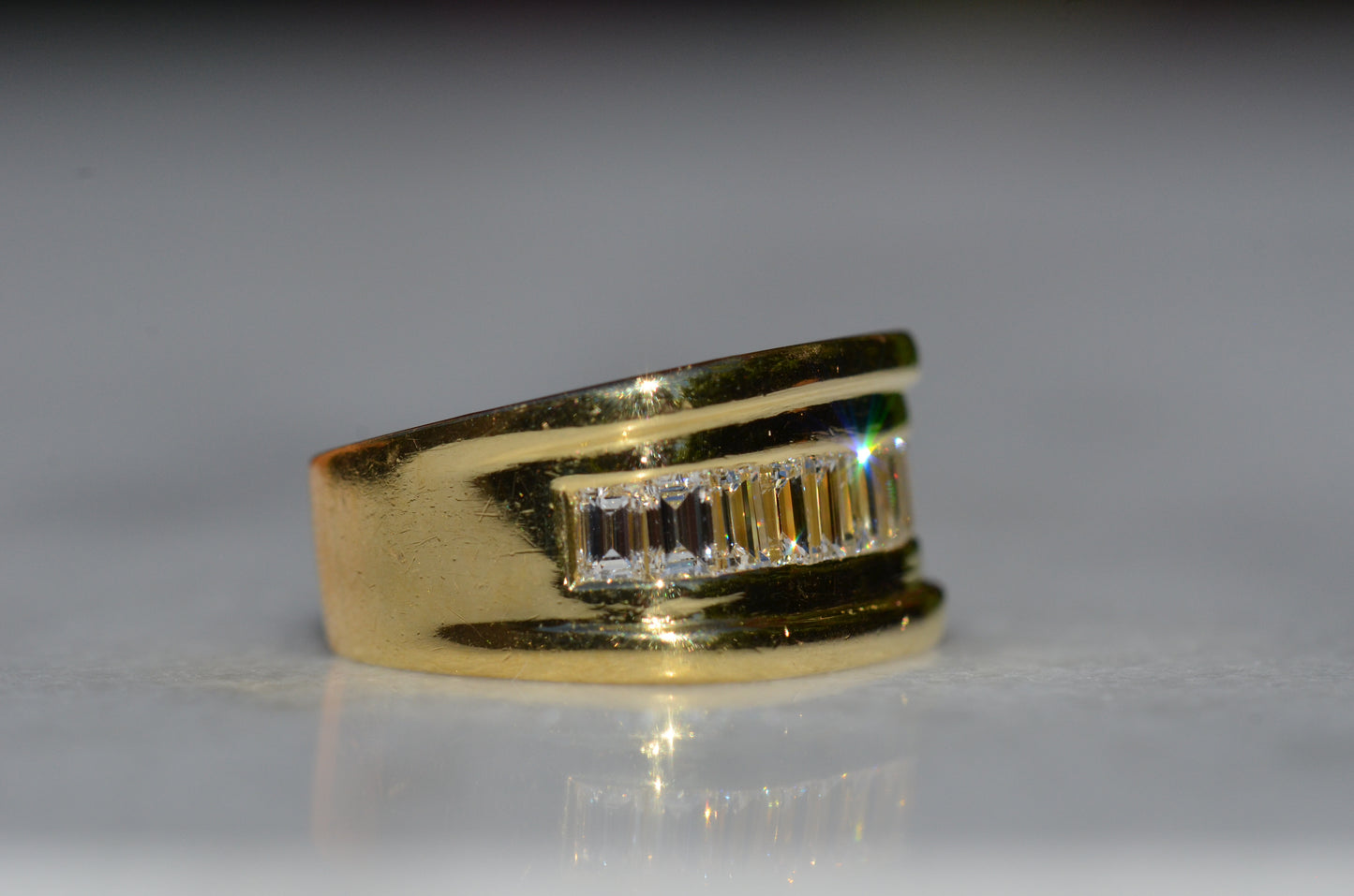 Bold Channel Baguette Ring