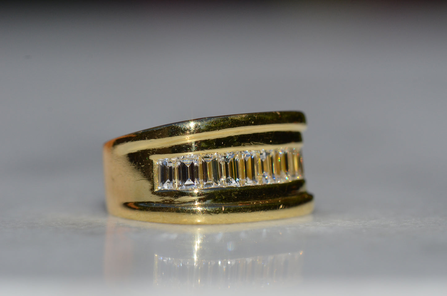 Bold Channel Baguette Ring