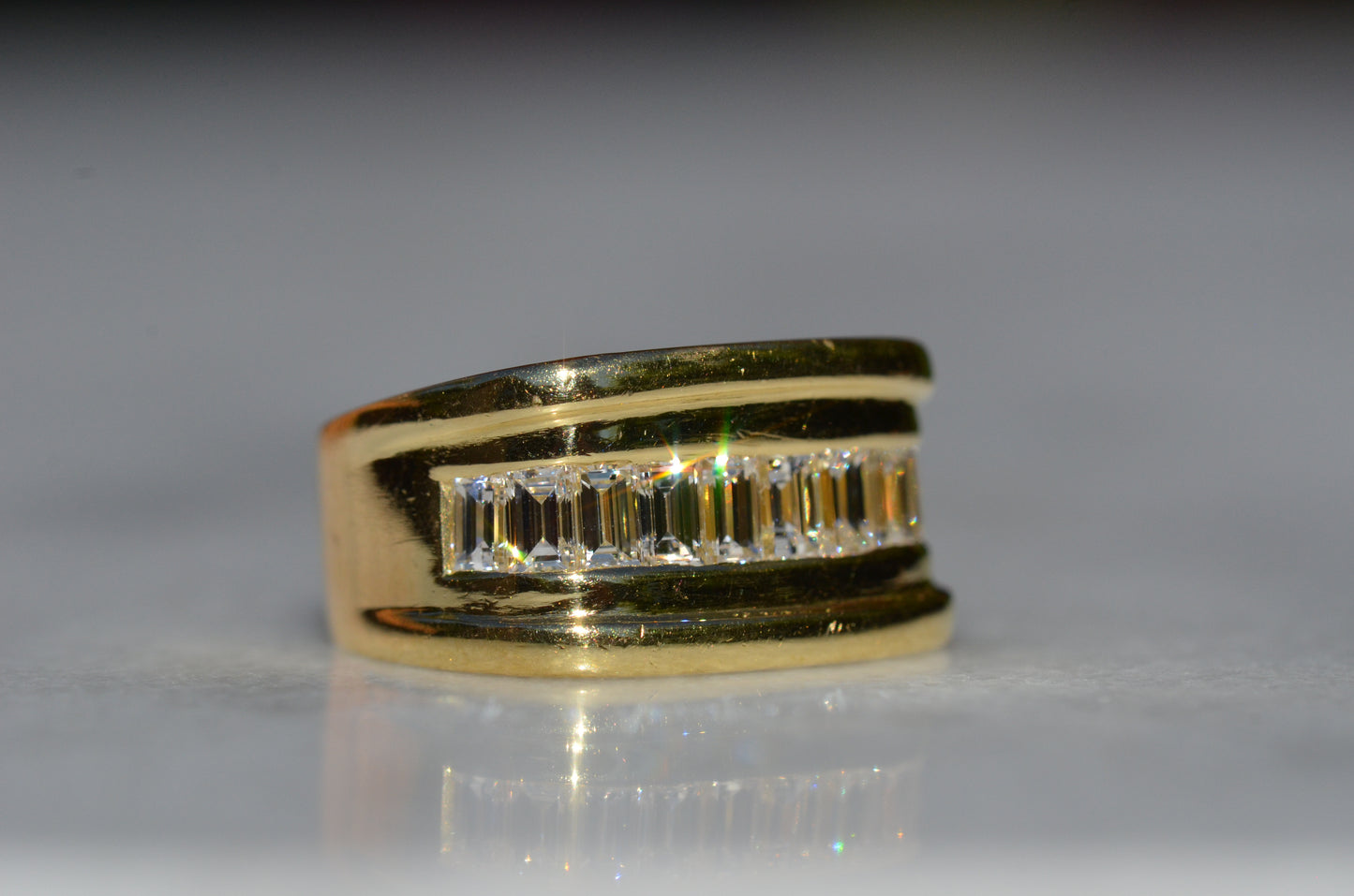 Bold Channel Baguette Ring