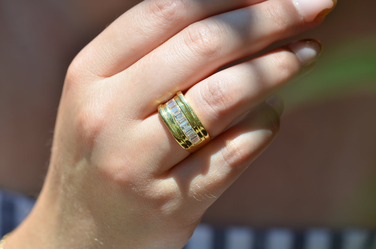 Bold Channel Baguette Ring