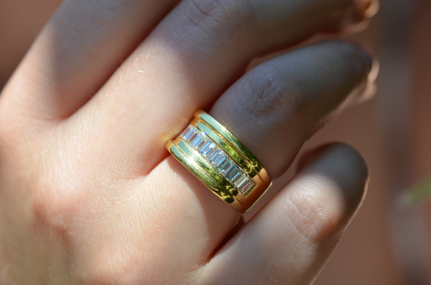 Bold Channel Baguette Ring