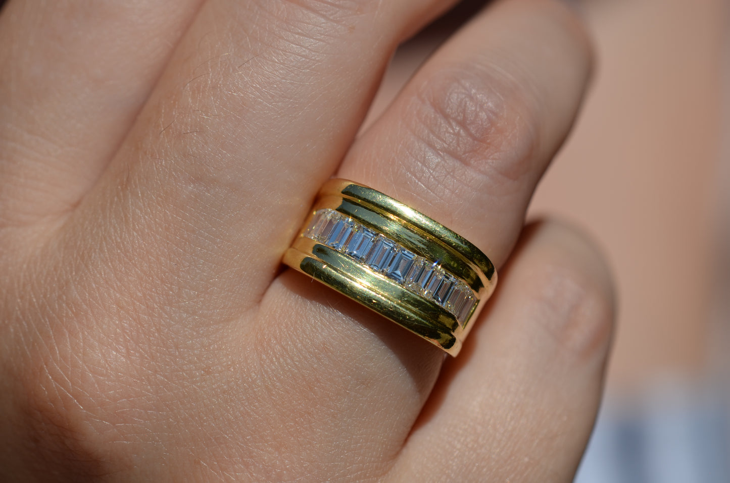 Bold Channel Baguette Ring