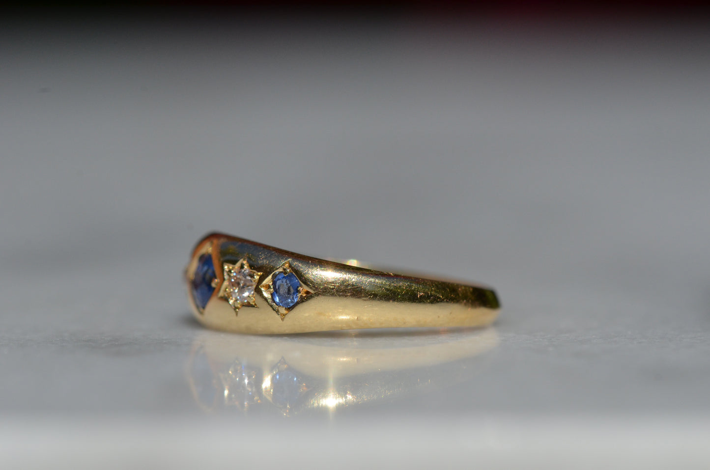 Vibrant Edwardian Sapphire Star Ring