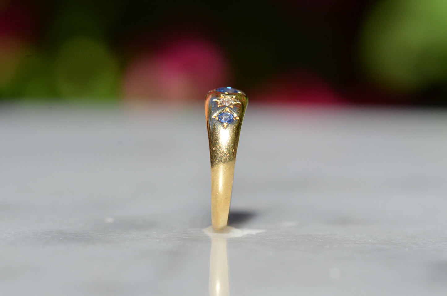 Vibrant Edwardian Sapphire Star Ring
