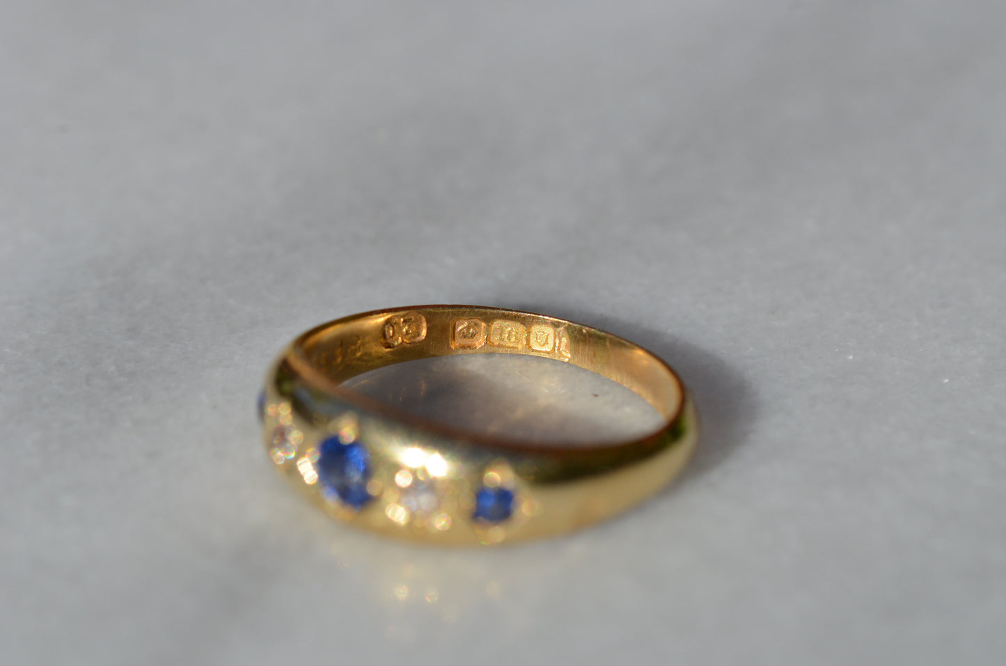 Vibrant Edwardian Sapphire Star Ring
