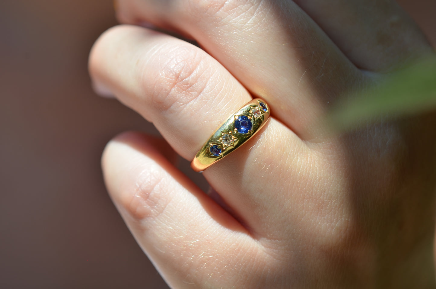 Vibrant Edwardian Sapphire Star Ring
