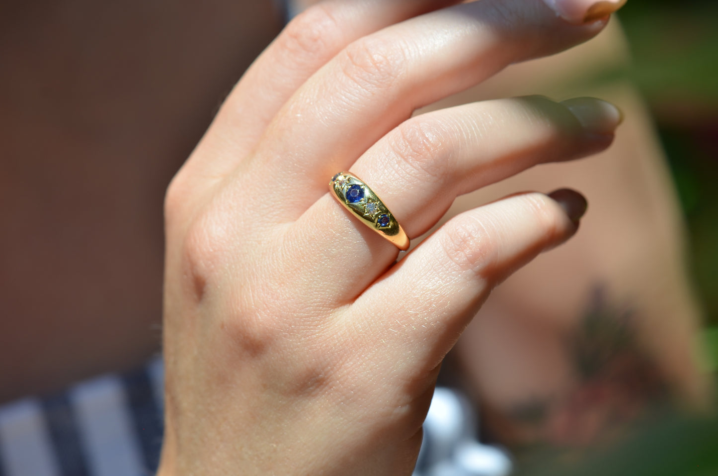 Vibrant Edwardian Sapphire Star Ring