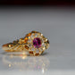Elegant Victorian Ruby and Diamond Halo Ring