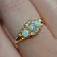 Romantic Victorian Diamond and Opal Trilogy Ring