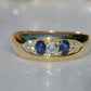 Chunky Victorian Sapphire and Diamond Boat Ring