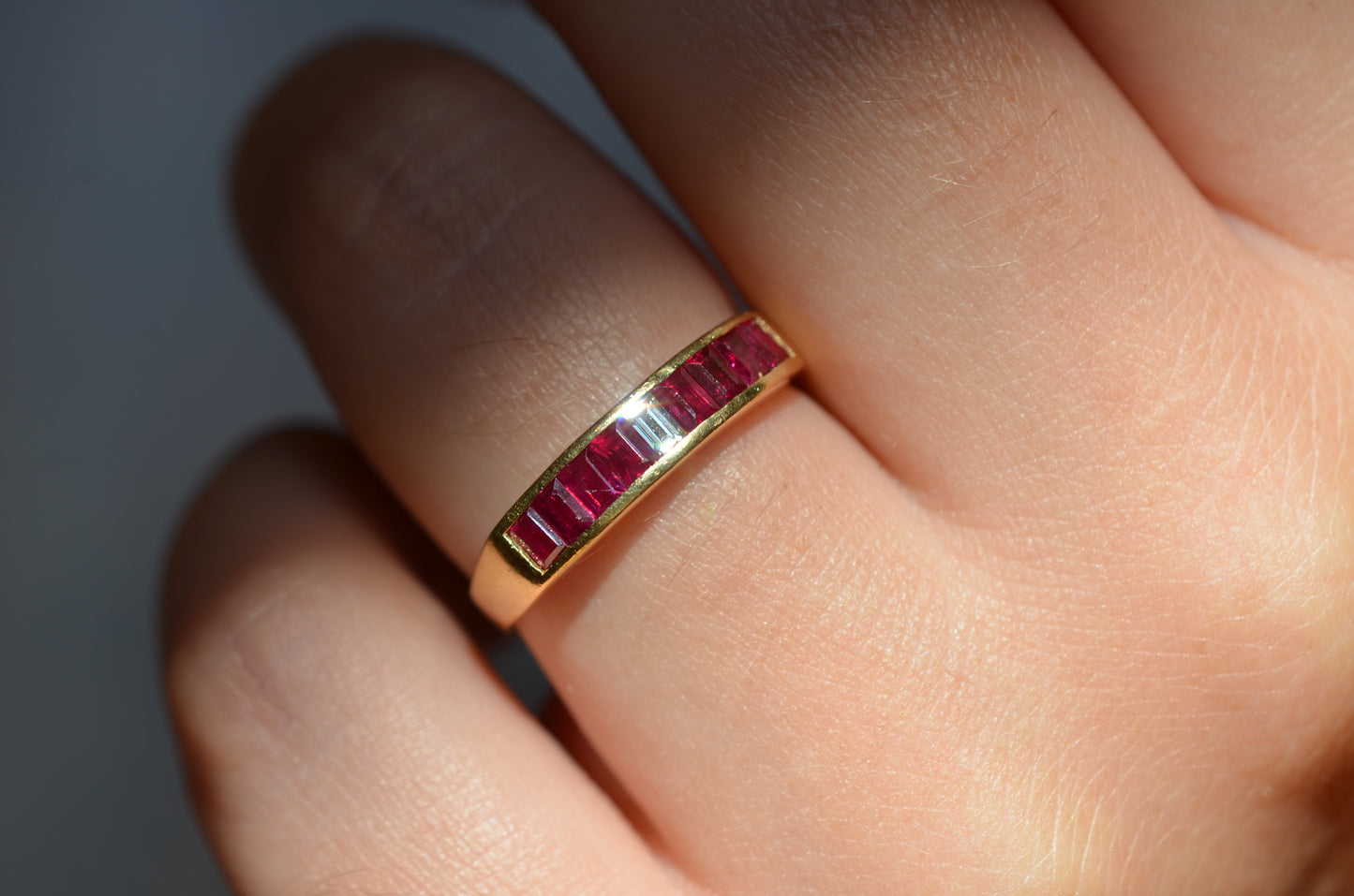 Sleek Vintage Ruby Channel Band