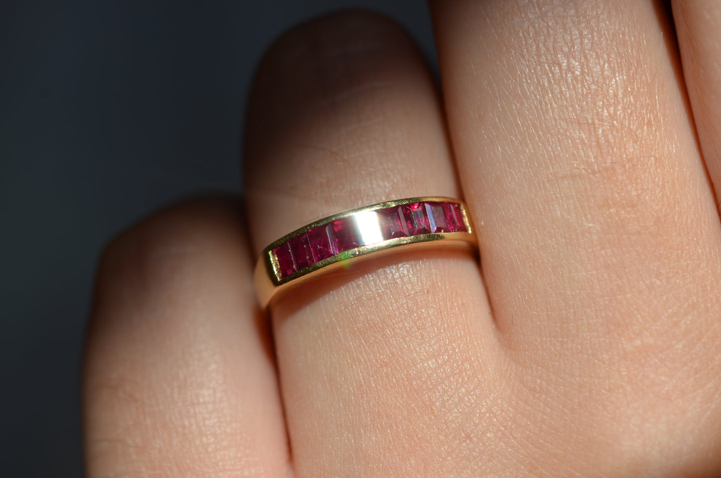 Sleek Vintage Ruby Channel Band