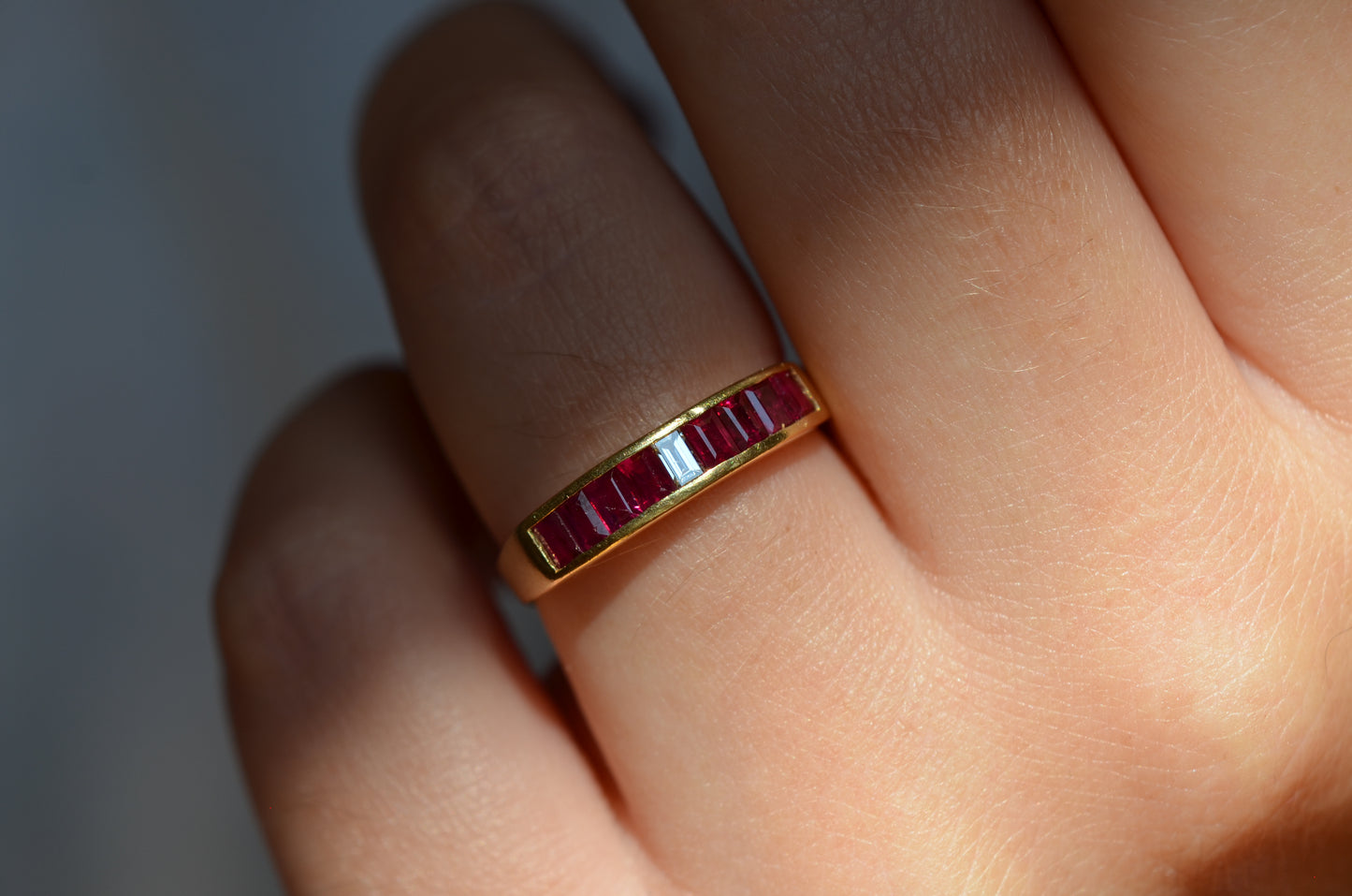 Sleek Vintage Ruby Channel Band