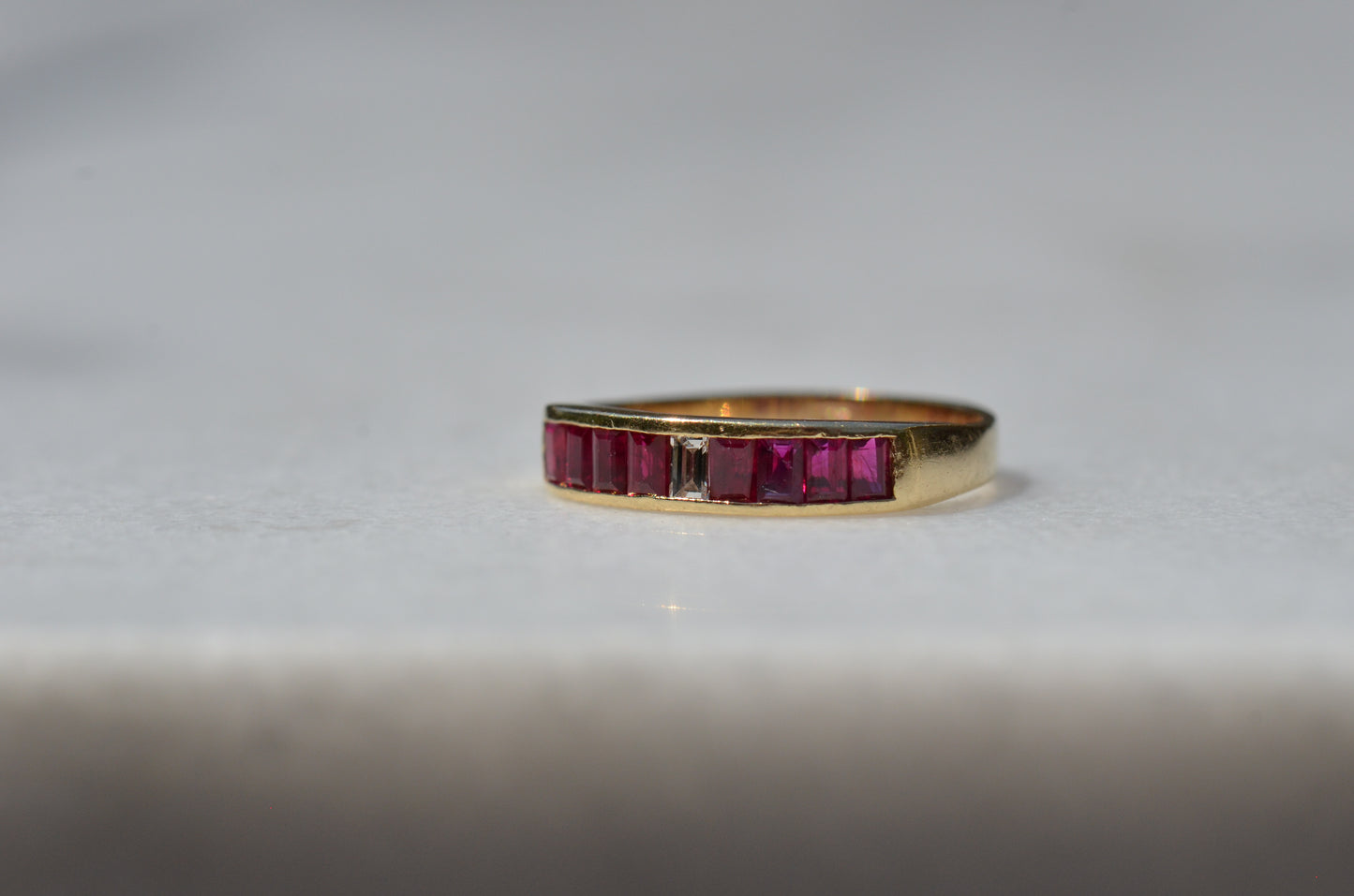 Sleek Vintage Ruby Channel Band