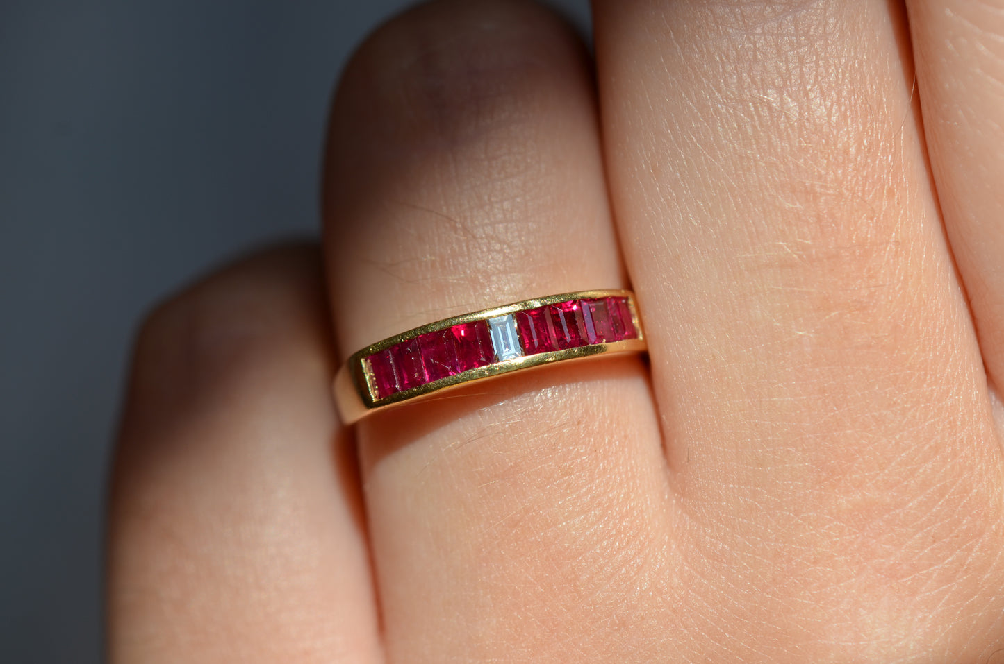 Sleek Vintage Ruby Channel Band