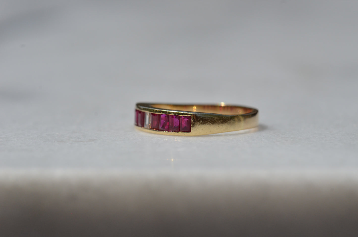 Sleek Vintage Ruby Channel Band
