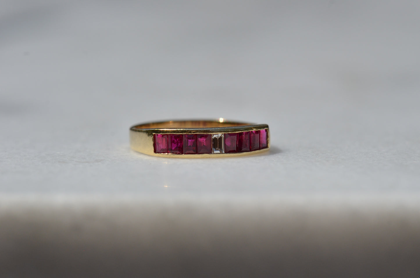 Sleek Vintage Ruby Channel Band