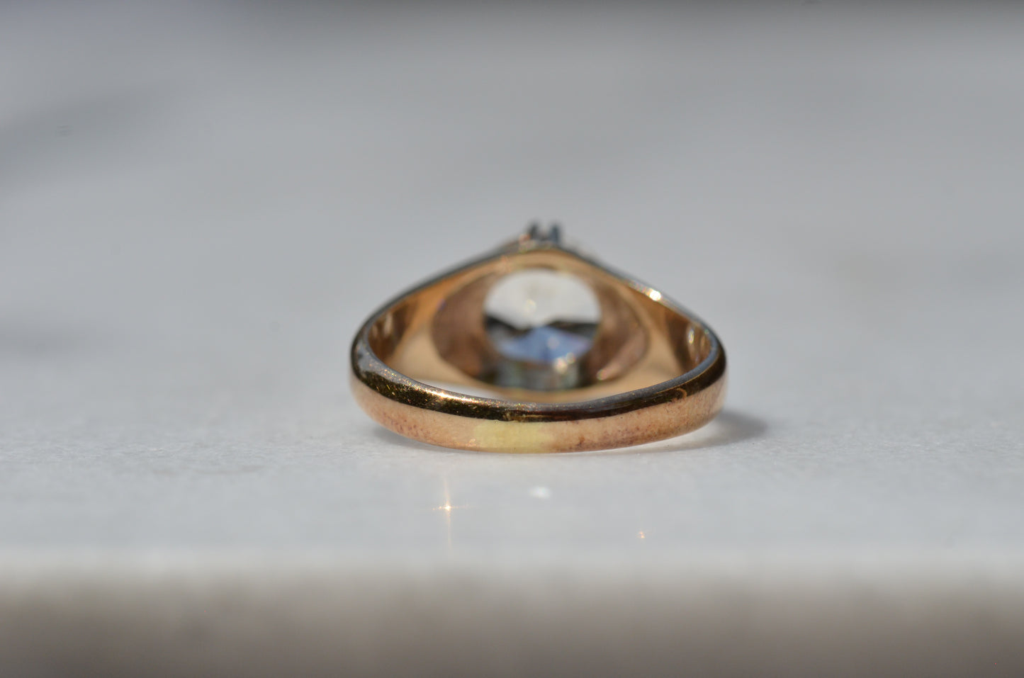 Scintillating Vintage Zircon Belcher Ring
