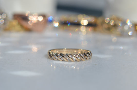 Sparkling Diamond Croissant Ring