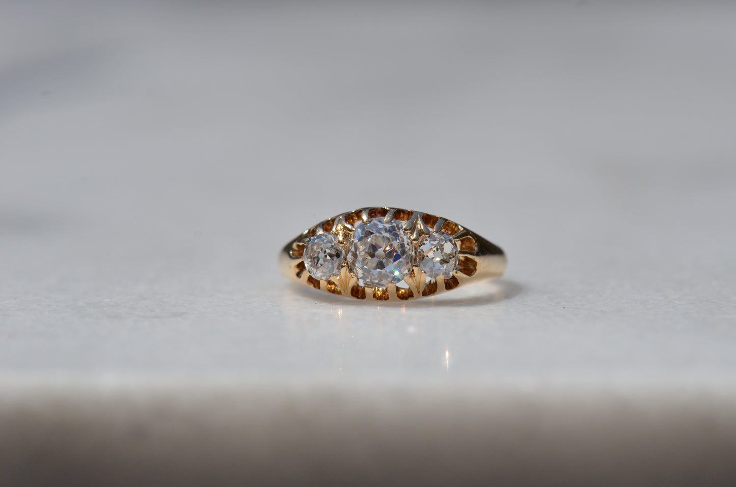 Stunning Victorian Old Mine Trilogy Ring