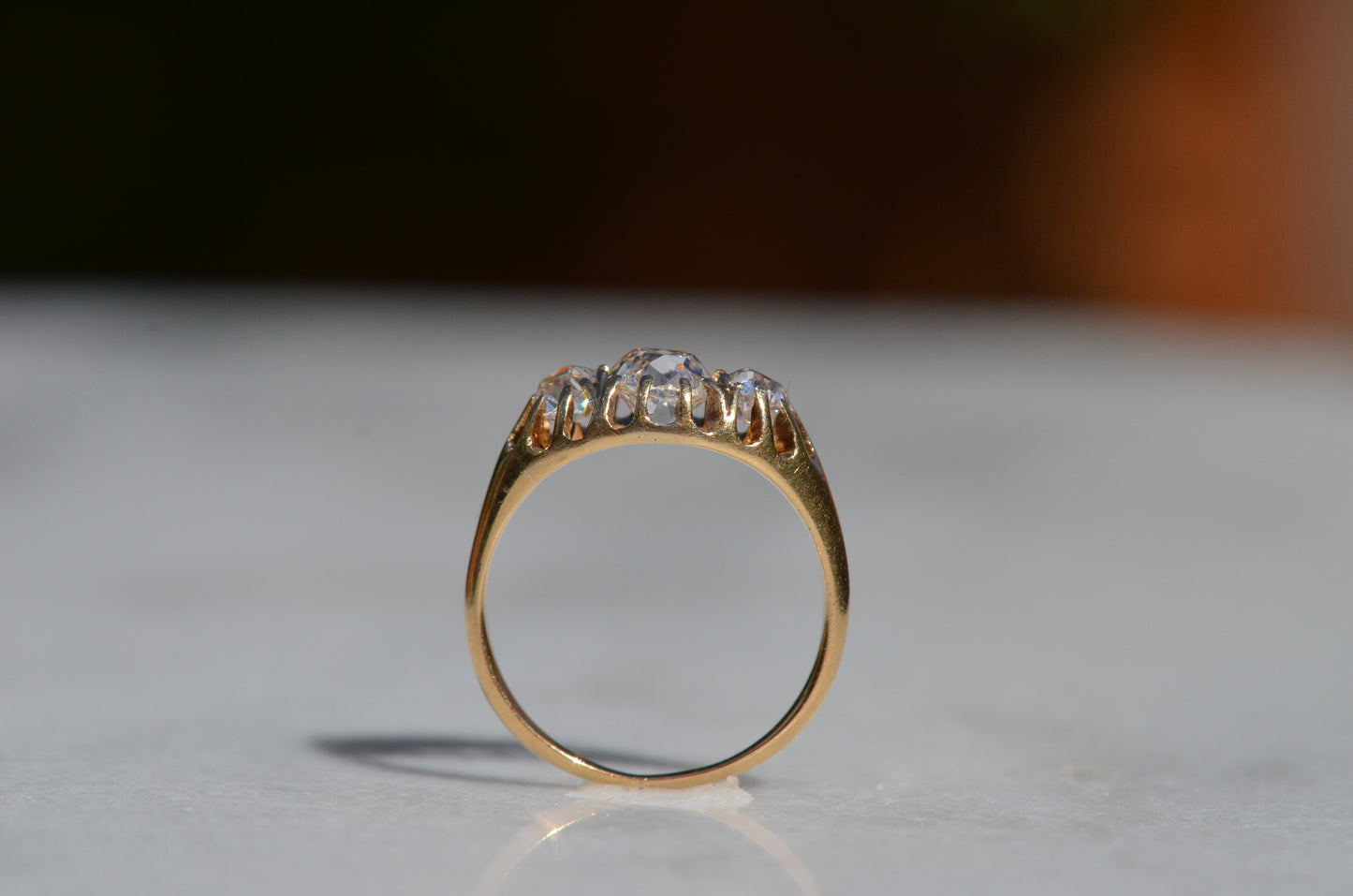 Stunning Victorian Old Mine Trilogy Ring