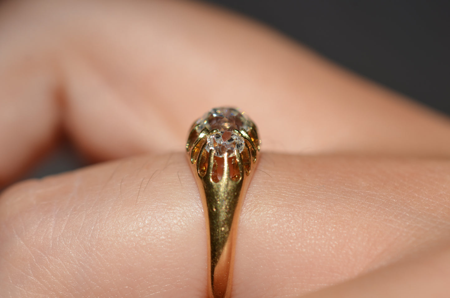 Stunning Victorian Old Mine Trilogy Ring