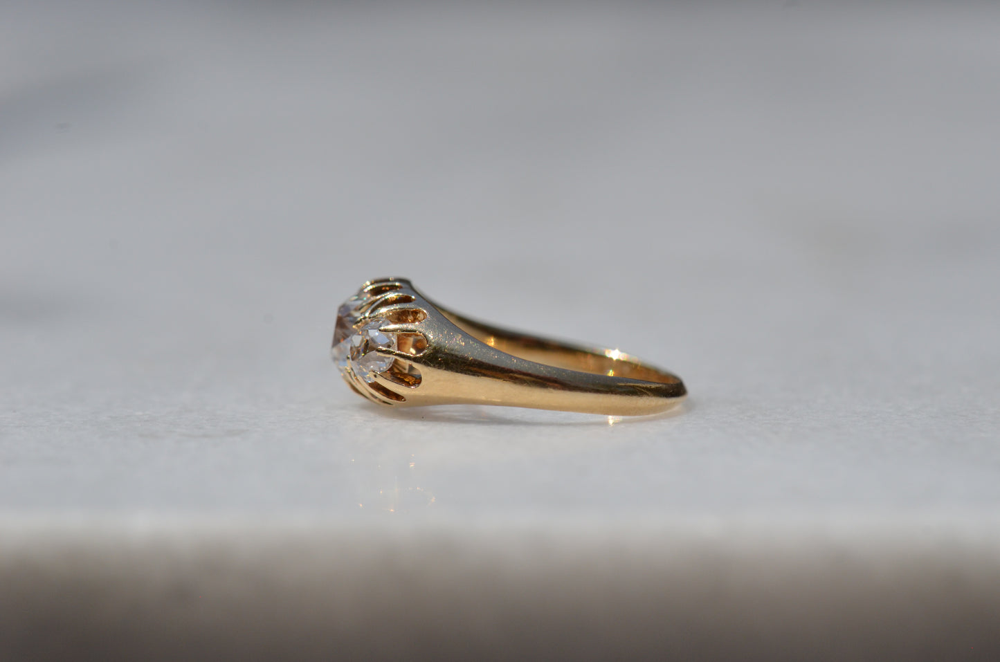 Stunning Victorian Old Mine Trilogy Ring