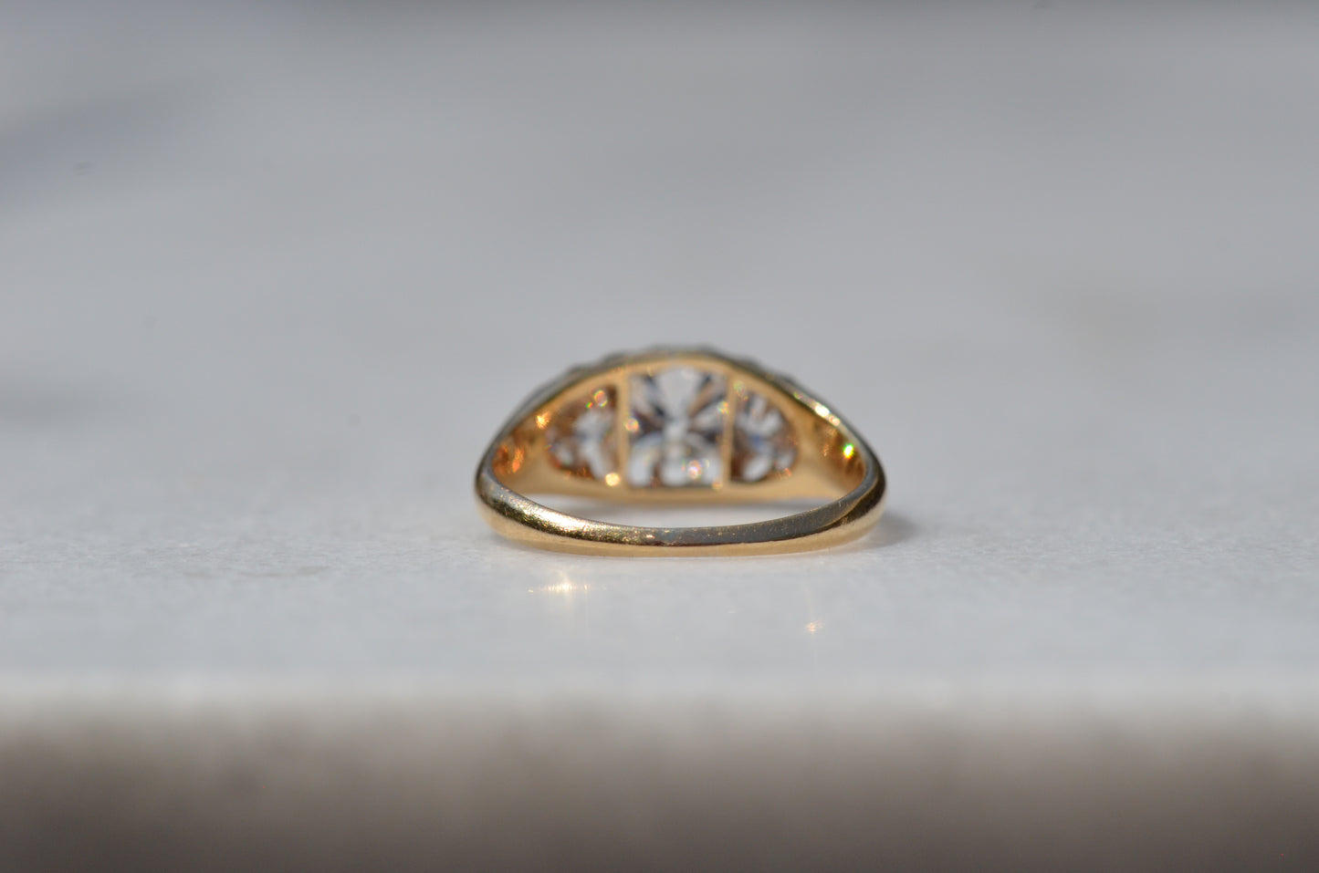 Stunning Victorian Old Mine Trilogy Ring