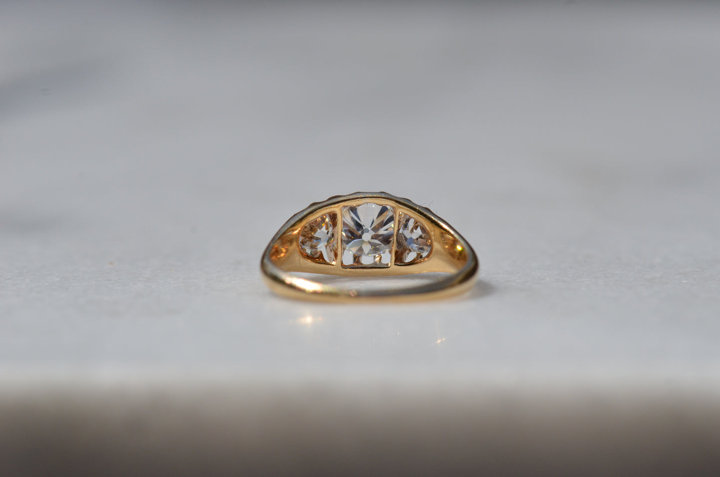 Stunning Victorian Old Mine Trilogy Ring