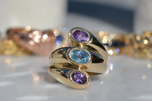 Bold Triple Dome Cocktail Ring