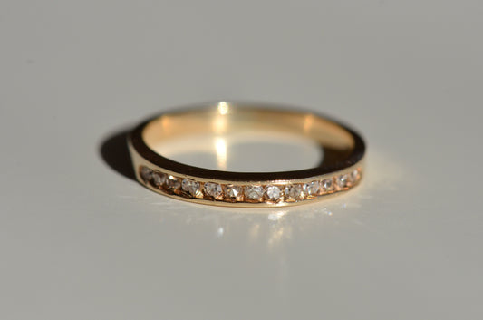 Slim Vintage Channel Half Eternity Band