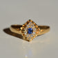 Twinkling Victorian Sapphire Navette Ring