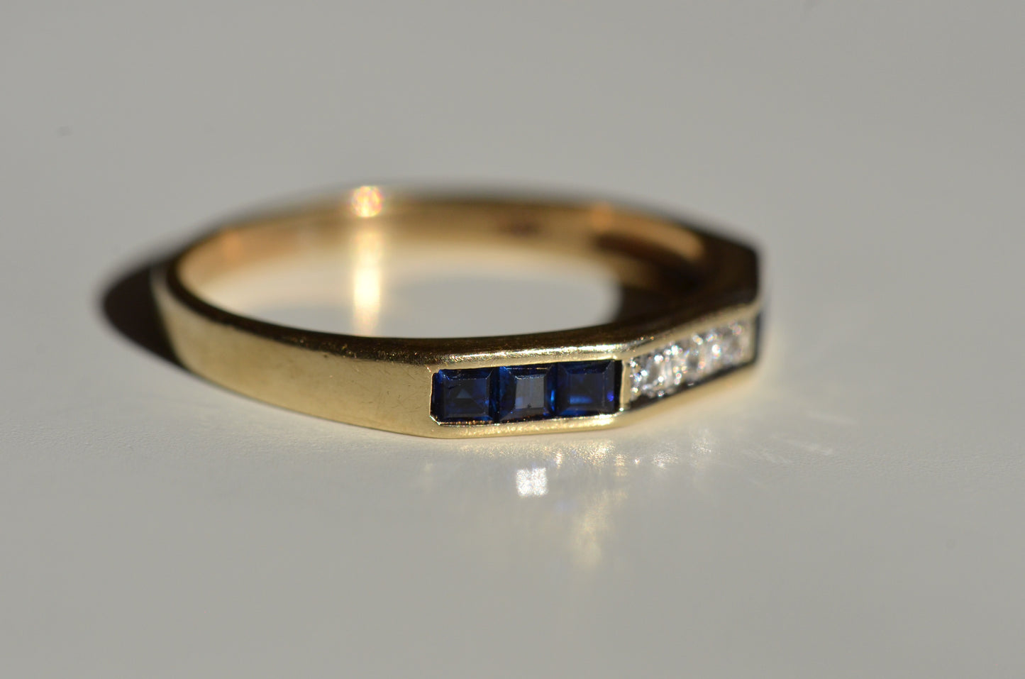 Chic Sapphire Geometric Band