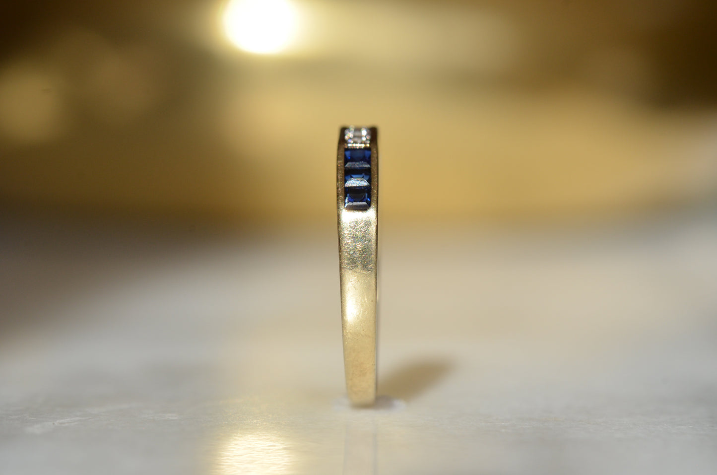 Chic Sapphire Geometric Band