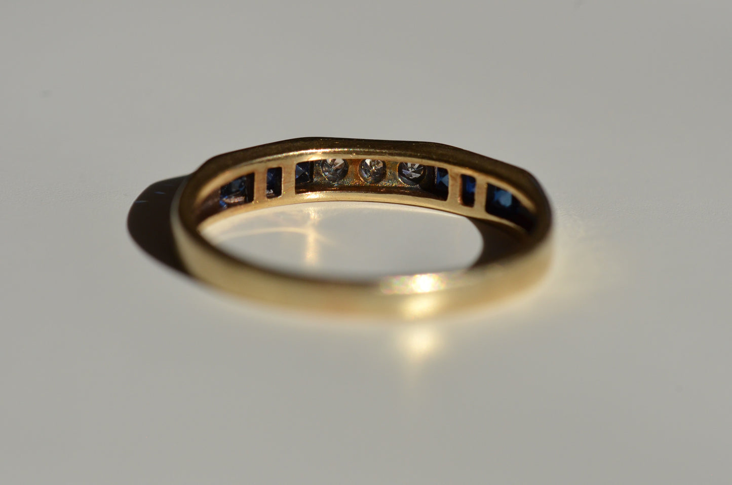 Chic Sapphire Geometric Band