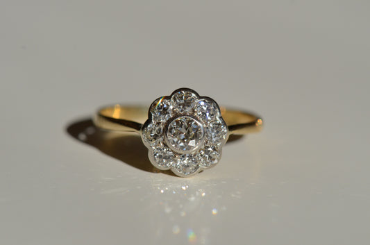 Dazzling Vintage Diamond Daisy Ring