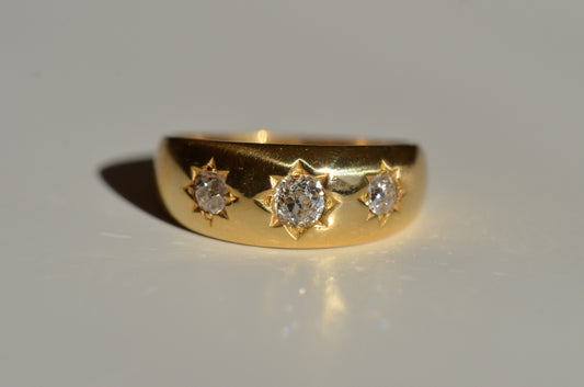 Celestial Antique Starburst Trilogy Ring