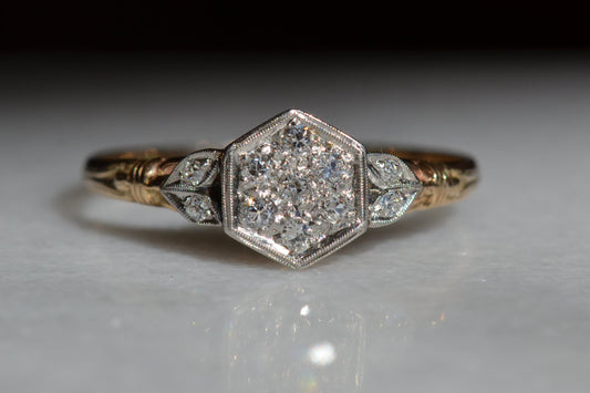 Sparkling Art Deco Cluster Ring