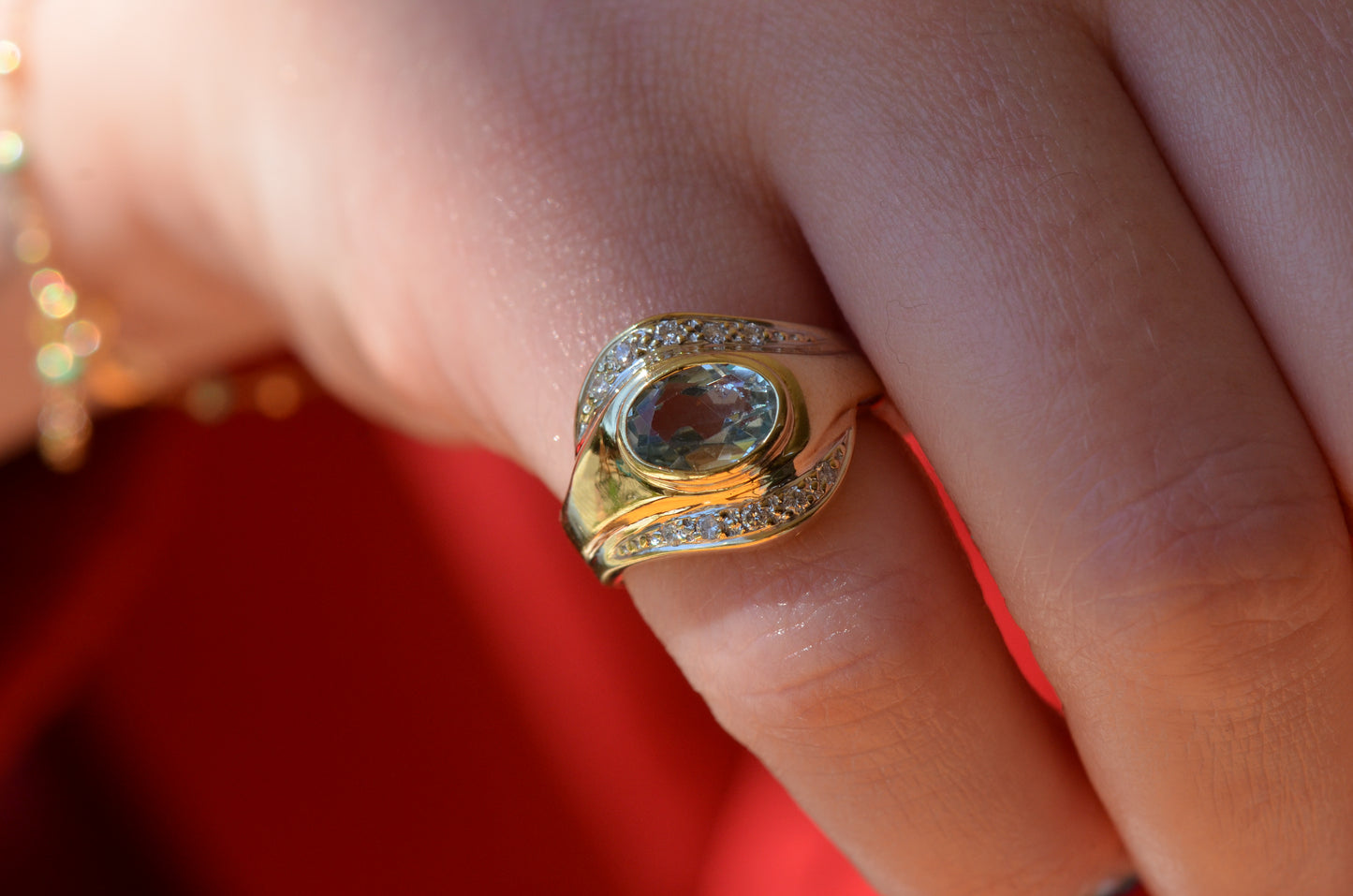 Dynamic Vintage Aquamarine Ring