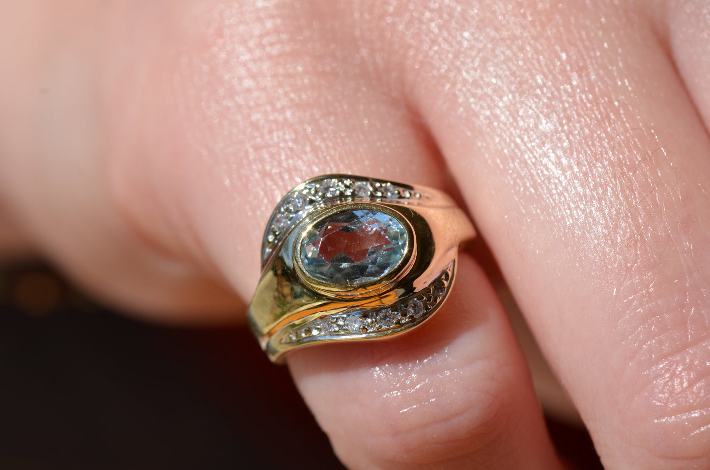 Dynamic Vintage Aquamarine Ring