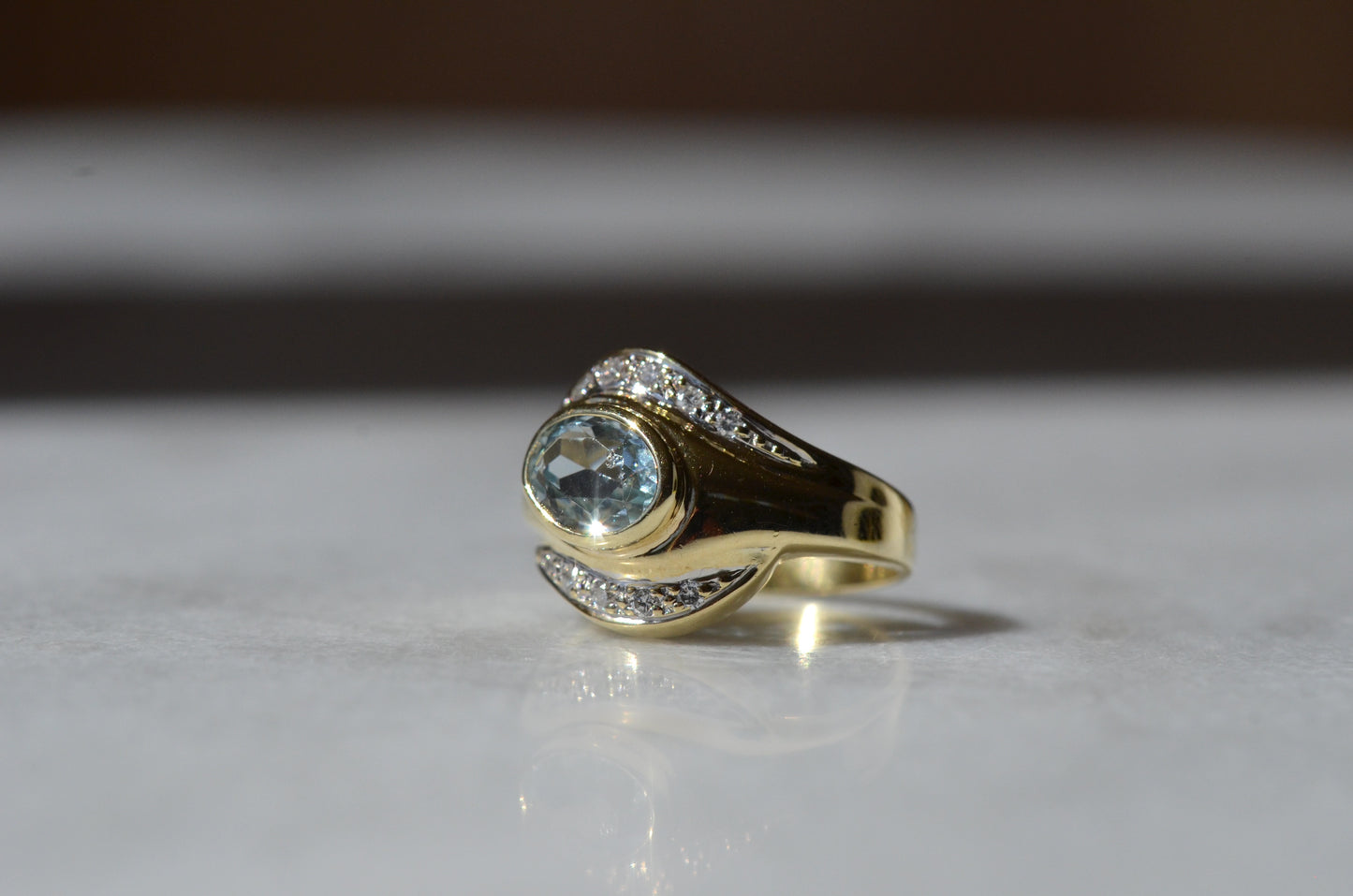 Dynamic Vintage Aquamarine Ring