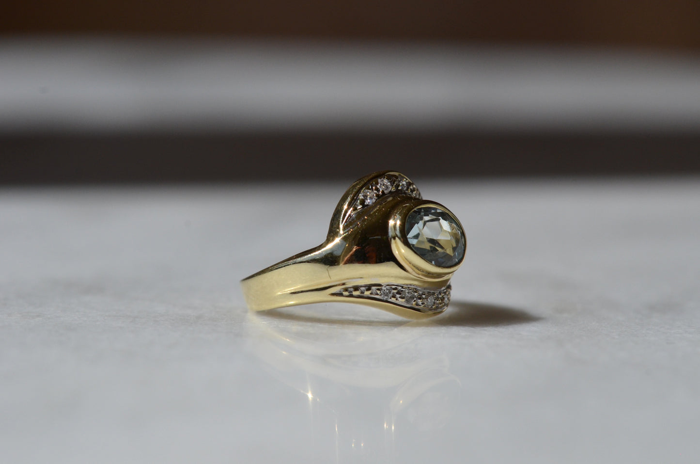 Dynamic Vintage Aquamarine Ring