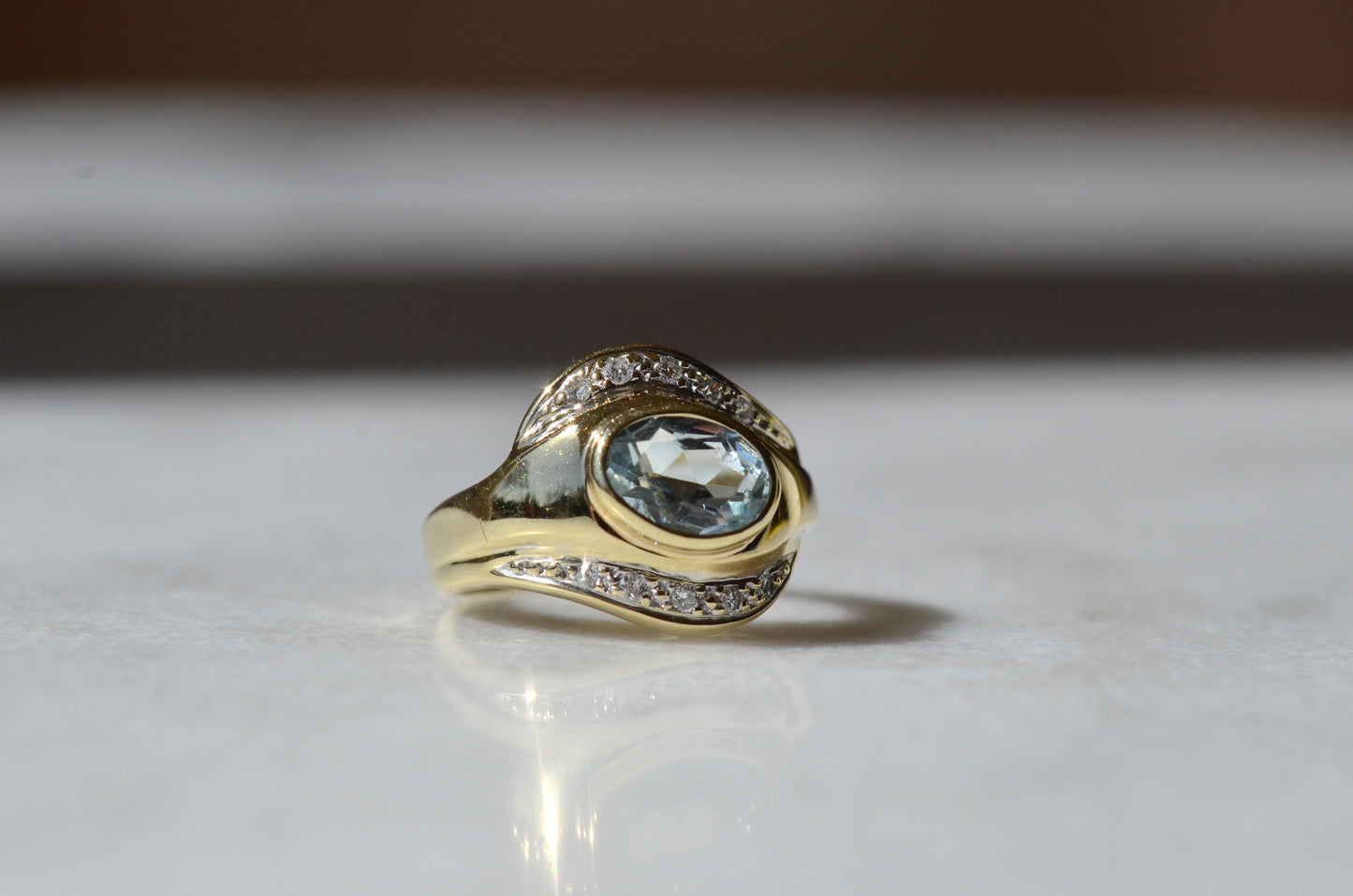 Dynamic Vintage Aquamarine Ring