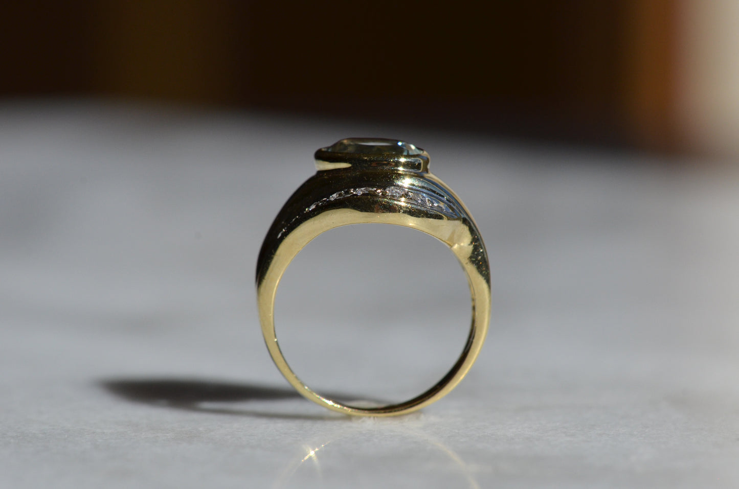 Dynamic Vintage Aquamarine Ring