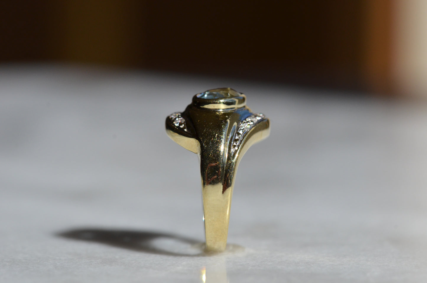 Dynamic Vintage Aquamarine Ring